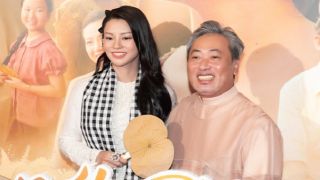 Đạo diễn Nguyễn Quang Dũng và tình trẻ Bùi Lan Hương 'dính như sam' tại buổi ra mắt phim mới