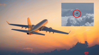 Loạt du khách được chứng kiến tận mắt UFO hình kim cương bí ẩn bay dọc theo máy bay thương mại