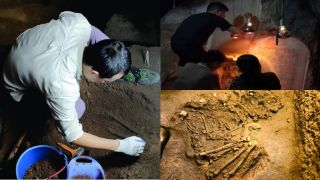 Cận cảnh di cốt niên đại 1 vạn năm vừa phát hiện ở Hà Nam, bí ẩn tư thế lạ của ngôi mộ song táng