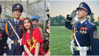 Danh tính trai đẹp 'gây sốt' cùng Hòa Minzy tại Lễ diễu binh kỉ niệm 70 năm Chiến thắng Điện Biên Phủ