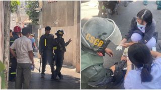Hơn 2 giờ đồng hồ vây bắt đối tượng đốt xe, đâm chiến sĩ công an, cố thủ trong nhà ở Vũng Tàu