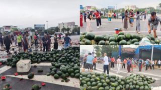 Cả nước xúc động vì cảnh tượng chưa từng có: Người dân TP Vinh xếp hàng chuyền dưa hấu, gom tiền giúp bác tài bị tai nạn