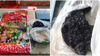 Xôn xao nghi vấn gạo giả, cháy thành than khi rang, trên bao bì có dòng chữ ‘lạ’
