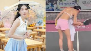 Ngọc Trinh 'mặc kín là khó chịu', khiến CĐM bỏng mắt vì trang phục đánh pickeball mặc như không