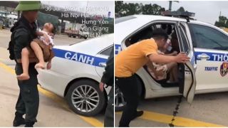 Clip: Bé gái 7 tuổi lên cơn co giật trên cao tốc Hà Nội – Hải phòng, được đưa đến bệnh viện bằng xe đặc chủng