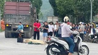 Hiện trường tang thường vụ thanh niên bị cuốn vào gầm xe đầu kéo, nạn nhân bị kéo lê trên đường