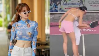Ngọc Trinh 'đáp trả' cực chất khi bị chê mặc như không mặc đi đánh pickleball, CĐM khen 'cao tay'