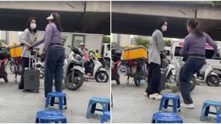 Phẫn nộ clip cô gái bị người bán trà đá đá vali, đuổi đi khi đang đứng ở vỉa hè bến xe Mỹ Đình