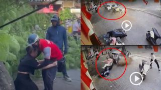 Camera ghi lại khoảnh khắc ô tô gây tai nạn liên hoàn ở Hà Nội, nữ tài xế bò ra ngoài, quỳ gối khóc