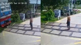 Camera ghi lại giây phút người đàn ông ở Lâm Đồng đứng giữa đường ray ‘đón’ tàu và cái kết ớn lạnh