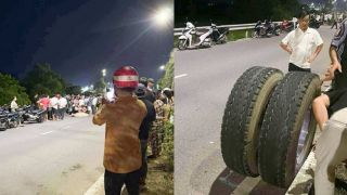 Hiện trường thương tâm vụ người đàn ông chạy bộ tử vong tại chỗ vì bị bánh xe tải văng trúng