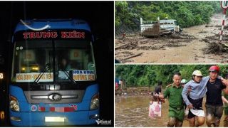 Nghẹt thở màn giải cứu 25 người trên xe khách bị mắc kẹt giữa lũ lớn, sạt lở ở Nghệ An