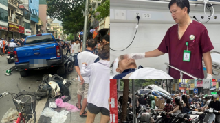 Nạn nhân vụ xe bán tải tông loạt xe máy ở Khâm Thiên nguy kịch, công an thông tin nóng về tai nạn kinh hoàng