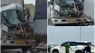 Hiện trường ám ảnh vụ tai nạn giữa 2 xe tải khiến 1 người tử vong, 1 người bị thương nặng ở Cần Thơ 