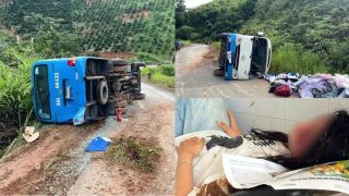Nguyên nhân lật xe khách chở đoàn sinh viên đi phát quà từ thiện ở Lâm Đồng, nhiều người bị thương