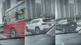 Hà Nội: Hiện trường vụ va chạm liên hoàn giữa 4 ô tô trên đại lộ Thăng Long, giao thông ùn ứ kéo dài
