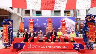Vinhomes và Samty tổ chức lễ cất nóc 4 tòa tháp The Opus One, dư kiến bàn giao từ quý I/2026