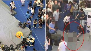 NÓNG: Kinh hoàng hiện trường người đàn ông nghi nhảy từ tầng 4 trung tâm thương mại Aeon Mall Long Biên