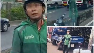 Lời khai khó chấp nhận của đối tượng mặc áo Grab hung hăng đập kính xe tải, đánh người ở TP.HCM
