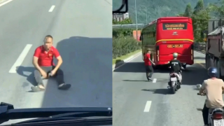 Công an thông tin nóng vụ tài xế liều lĩnh ngồi giữa đường chặn đầu ô tô đang chạy, liên tục hăm dọa