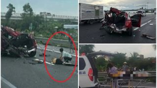 Hiện trường tan tành vụ tai nạn ô tô con và xe tải trên cao tốc HN-HP: Người, xe nằm bẹp giữa đường