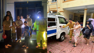 4 mẹ con trú bão trong nhà tắm, hoảng loạn vì mái tôn bị giật bay, bật khóc nức nở khi thấy công an