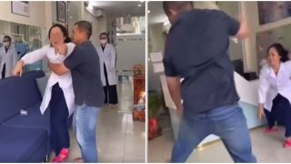 Thêm 1 đoạn ghi lại cảnh chủ nha khoa ném lọ hoa sứ, tung ‘liên hoàn cước’ vào cô gái gây phẫn nộ