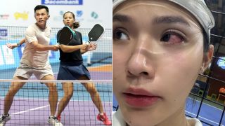Hot girl pickleball khóc thét khi bị đối thủ nam đánh bóng vào mắt, CĐM bùng nổ tranh cãi