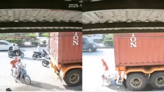 Camera ghi lại cảnh 2 cô gái thoát thân trong tích tắc trước khi bị container nghiền nát, lỗi của ai?
