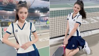 Tình cũ Bùi Anh Tuấn 'phát sáng' trên sân pickleball: Nhan sắc như búp bê, trang phục ghi điểm lớn
