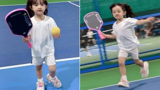 Con gái Đông Nhi tỏa nắng trên sân pickleball, cầm vợt hàng hiệu nhiều người mơ ước