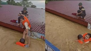 Cô gái được cứu trên mái nhà ở Thái Nguyên: Liều mình chèo thuyền đi mua thuôc cho con thì bị lật