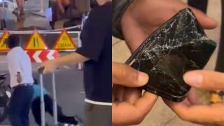Clip ghi lại chi tiết hình ảnh nam tài xế taxi công nghệ bị đánh đập giữa đường tại Nha Trang