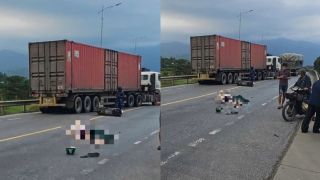 Hiện trường kinh hoàng vụ ô tô tải va chạm xe máy trên quốc lộ 1: Xác định danh tính hai người tử vong tại chỗ