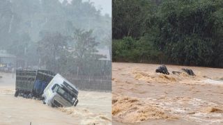 Tình hình tìm kiếm tài xế mất tích khi tự ý mở rào chắn vượt ngầm tràn khiến xe tải bị cuốn trôi ở Quảng Trị
