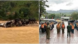 Đã phát hiện chiếc xe container vượt rào chắn bị lũ cuốn trôi, tình hình tìm tài xế diễn ra căng thẳng