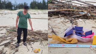 Thực hư thông tin túi 10 túi nilon nghi chứa chất ma túy trôi dạt vào bờ biển Quảng Trị