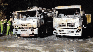 Quá trình xe bồn cháy dữ dội khi đang chiết xăng: Tài xế bị bỏng nặng, thiệt hại ước tính hơn 1 tỷ