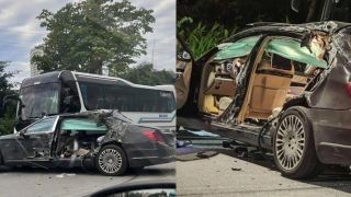 Danh tính tài xế vụ Mercedes lao vào xe khách ở Quảng Ninh khiến một người tử vong: Camera ghi lại diễn biến thót tim 