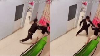 Chồng túm tóc đánh vợ dã man mặc con nhỏ nằm giữa nhà khóc thét, người phụ nữ ôm con bỏ chạy