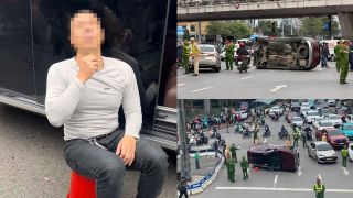 Lý lịch bất ngờ của tài xế vụ ô tô con lật nghiêng ở Ngã Tư Sở, dương tính với loại ma túy nào?