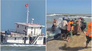 Tàu hàng chở 2.300 tấn clinker gặp trục trặc trên biển Quảng Trị, số phận 9 thuyền viên ra sao?