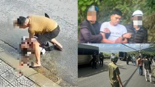 Cận cảnh hiện trường bắt giữ gã đàn ông đâm vợ dã man trên đường, hé lộ danh tính và nguồn cơn sự việc