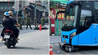 Va chạm nghiêm trọng giữa xe máy và xe khách khiến người đàn ông tử vong ở TP.HCM