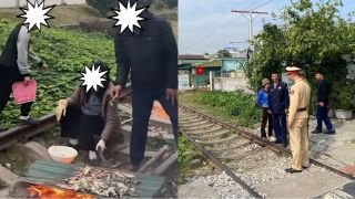 Công an làm việc với gia đình nướng đồ ăn trên đường sắt ở Quảng Ninh, bất ngờ mức xử phạt