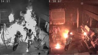 Camera ghi lại cảnh tượng kinh hoàng người đàn ông tưới xăng tự thiêu với người phụ nữ, hé lộ nguồn cơn