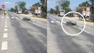 Hiện trường vụ xe máy kẹp ba gặp nạn trên Quốc lộ 1: Các nạn nhân tiên lượng nặng, cấp cứu khẩn cấp