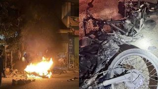 Kinh hoàng vụ va chạm trực diện lúc nửa đêm: Xe máy cháy trơ khung, 2 người thương vong