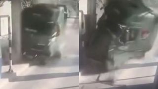 Khoảnh khắc xe đầu kéo mất lái, tông thẳng trạm thu phí ở Lạng Sơn: Tình trạng tài xế gây chú ý