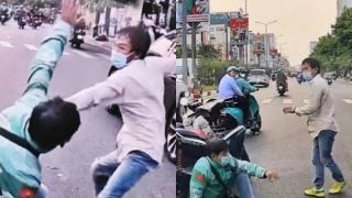 Công an vào cuộc vụ 2 người đàn ông đánh nhau giữa đường tại TP.HCM, 1 người mặc áo xe ôm công nghệ